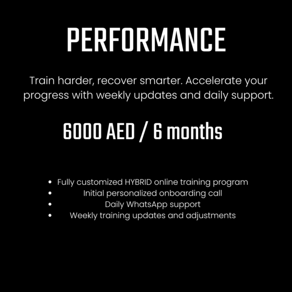 PERFORMANCE PACKAGE 6 MONTHS